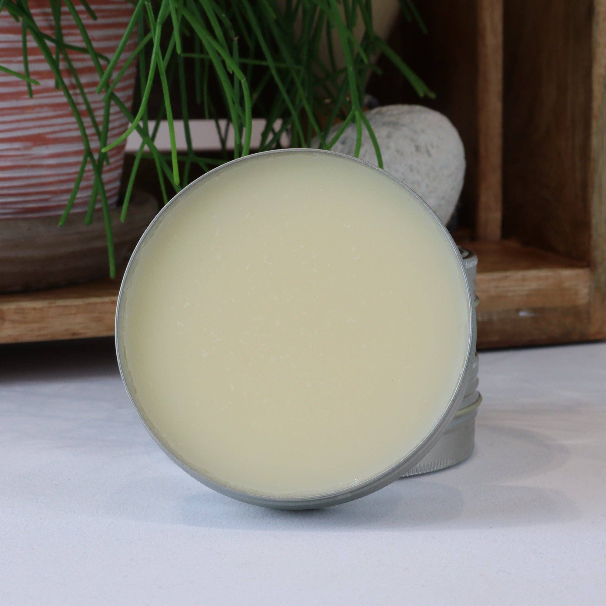 Open tin of camomile make up remover - made in yorkshire