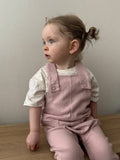 Baby Ribbed Cotton Dungarees