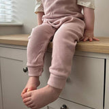 Baby Ribbed Cotton Dungarees