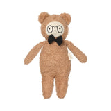 Buddy Benji bear in caramel colours with little sewn on spectacles 