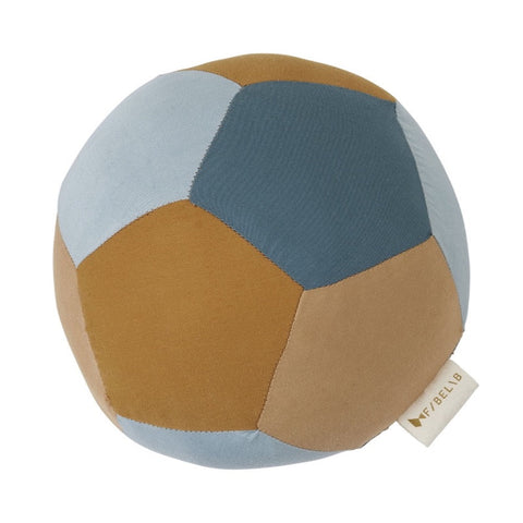 Fabric ball in blue and caramel colours 