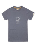 Short sleeve organic cotton tshirt in blue with little octopus 