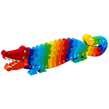 wooden Crocodile jigsaw with a-z printed on.