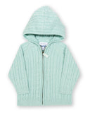 Cable knit hoody in mint green