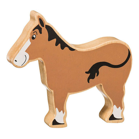 Wooden brown horse figure