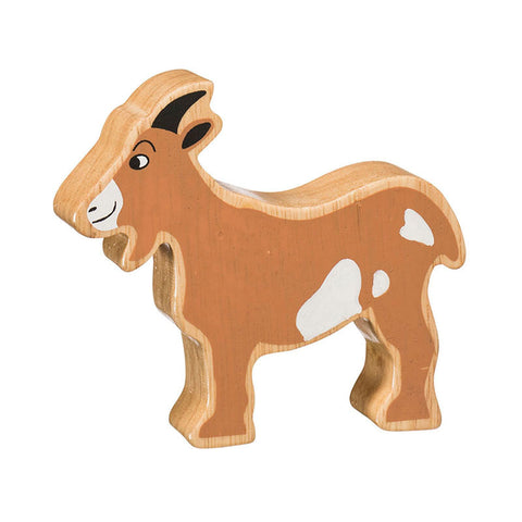 Wooden brown goat figure