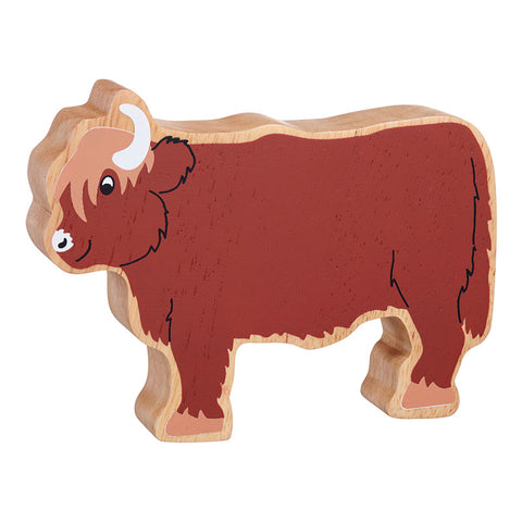 Wooden highland cow figure