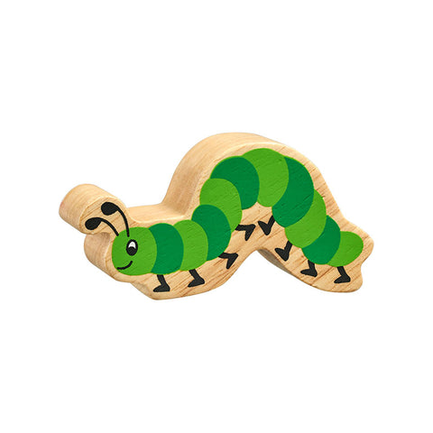 Wooden green caterpillar figure 