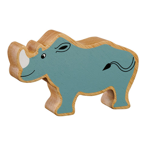 Wooden grey rhino figure