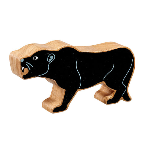 Wooden black panther figure