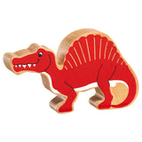 Red Spinosaurus dinosaur wooden figure 