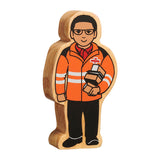 Wooden delivery person figure 