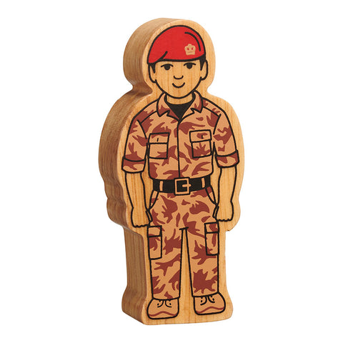 Wooden army officer figure