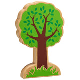 Wooden green & brown tree figure 