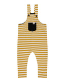 Wide strip dungarees in yellow and white 