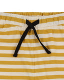 Wide stripe shorts in yellow and white