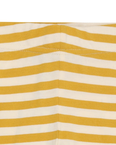 Wide stripe leggings in yellow and white